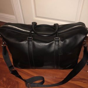 NWT Black Leather Coach Duffel bag